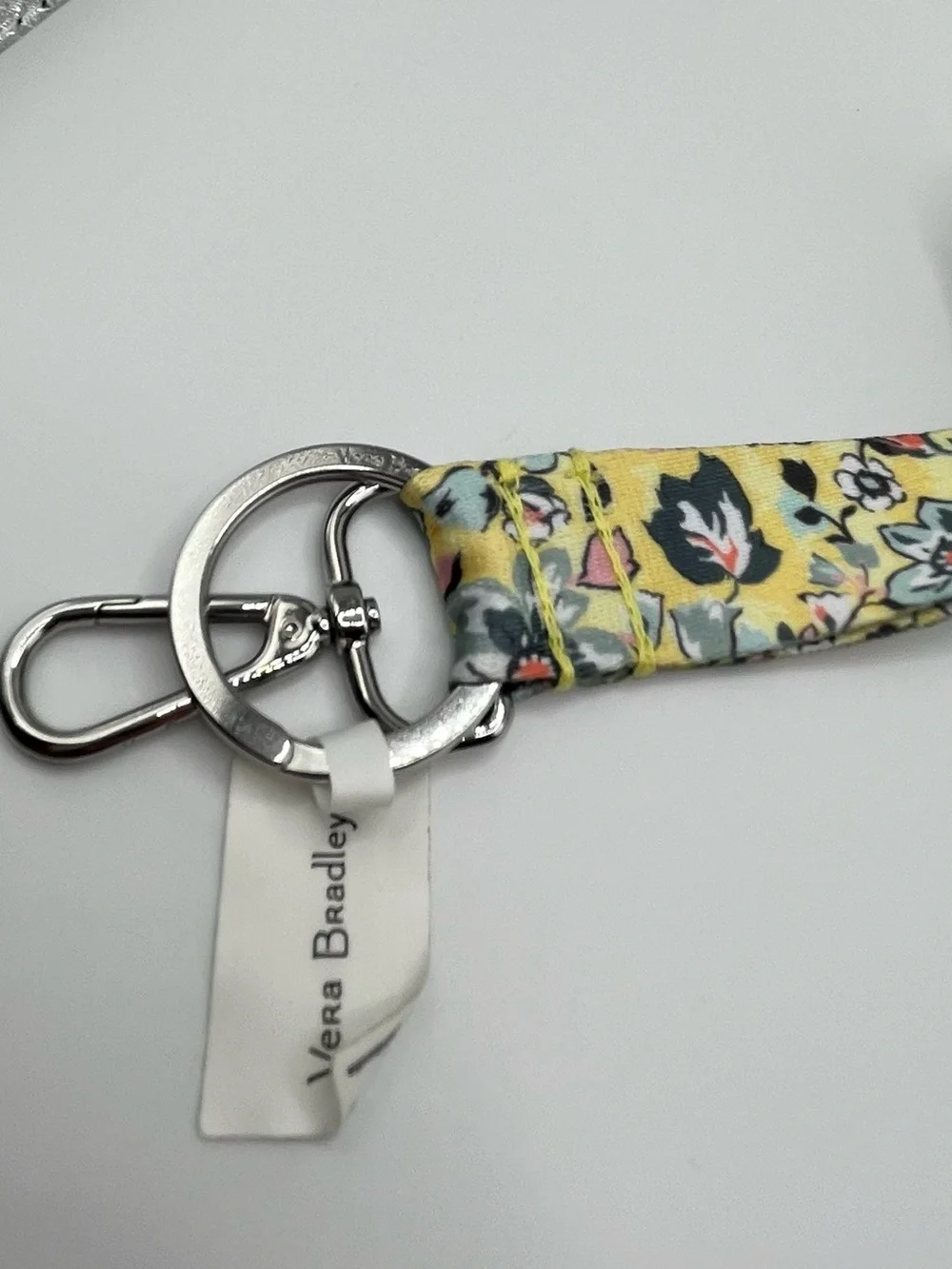 NEW Vera Bradley SUNNY GARDEN WIDE Lanyard Badge And Keys Holder Yellow